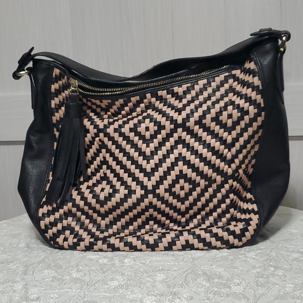 Cole Haan Woven black leather bag